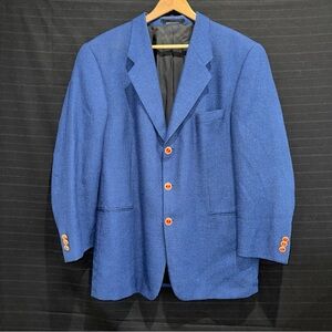 Cavelli Disegno Esclusivo Jacket Blazer 42R Wool Silk Blend Nautical Red Button
